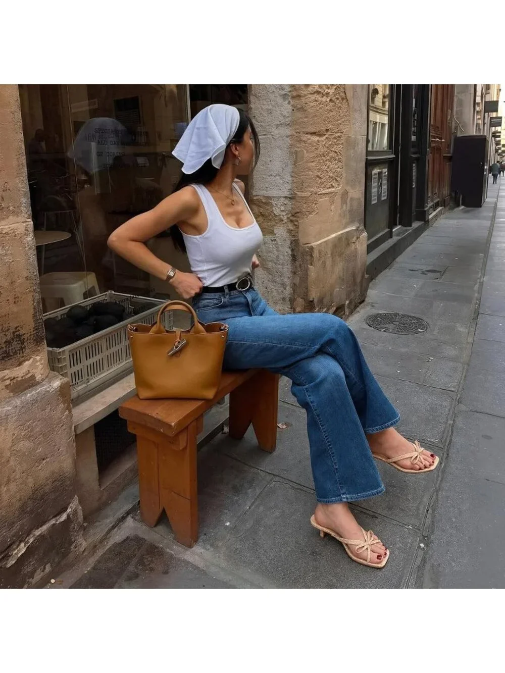 Women's Raffia Summer Square Toe Cute Bow Thong Slip On Flip Flop Kitten Heel